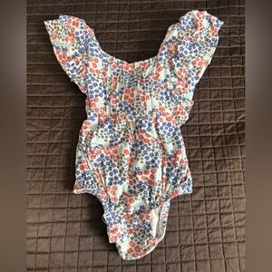 Kate Quinn | ruffle strap bubble | blue daisy ditsy | 12-18m